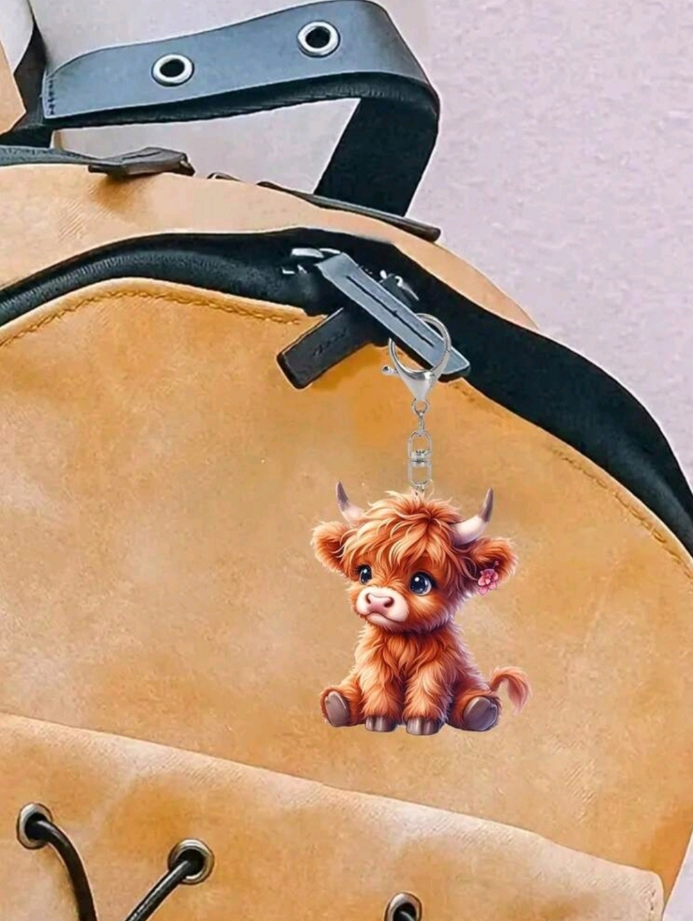 NIP: Cute 🐄Highland Cow🐄 Bagcharm/Keyring - Picture 4 of 7
